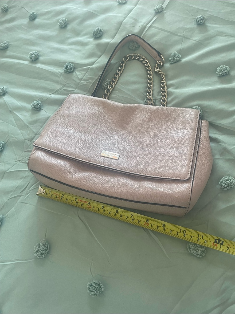 kate spade Blush Pink Pebbled Leather Chain-Handle Shoulder Bag - Picture 9 of 11